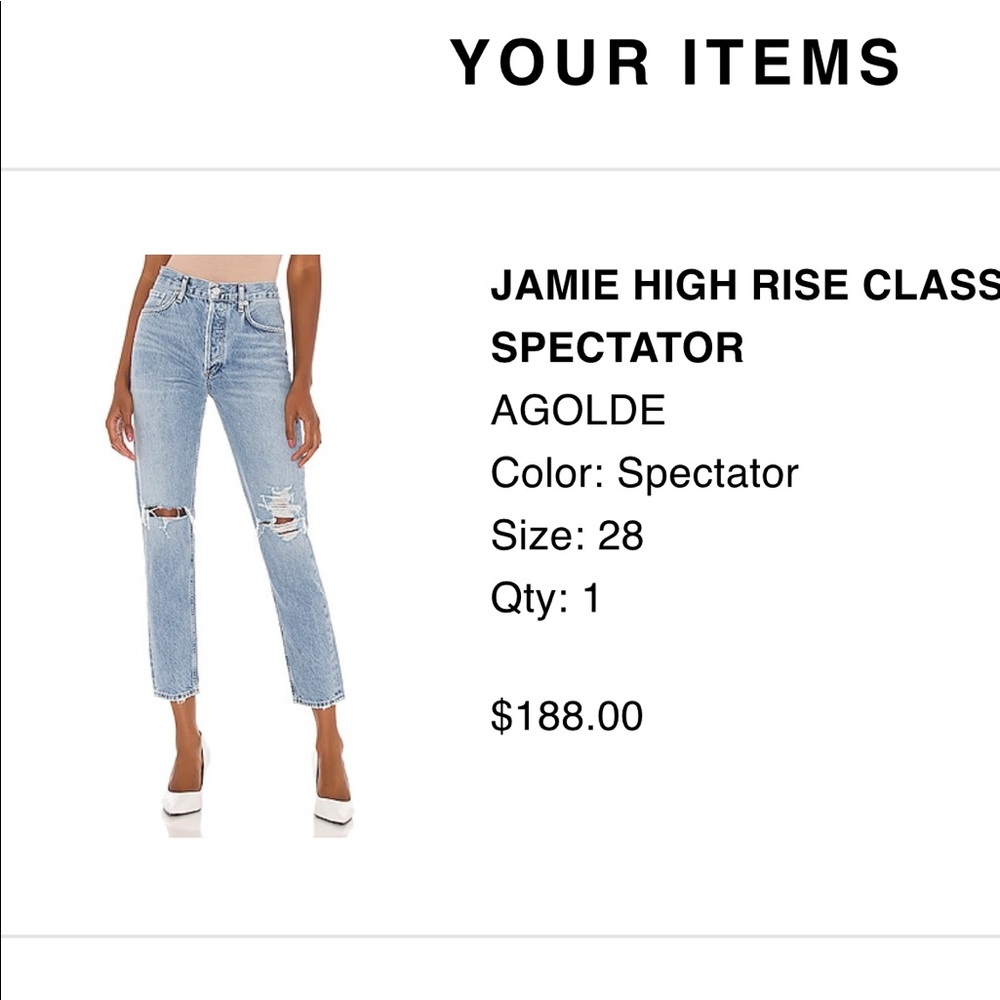 Only Worn Once Agolde Jaime High Rise Classic In … - image 4